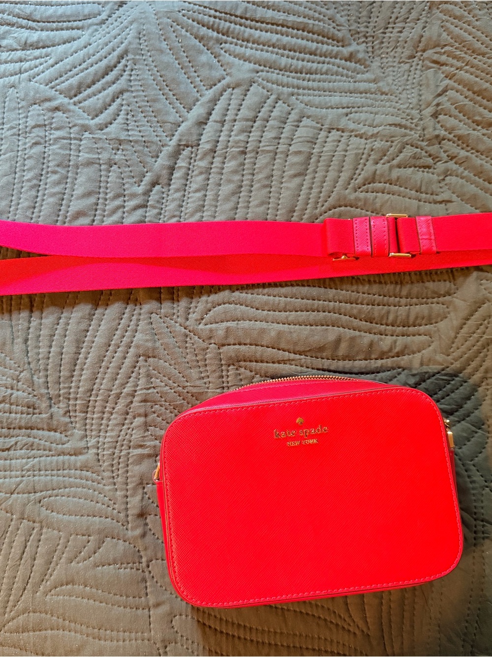 kate spade bright red Crossbody Camera Bag